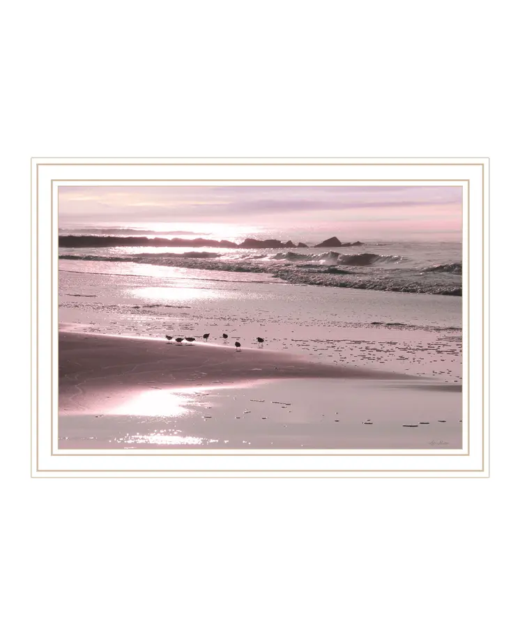 Breakfast On The Beach White Framed Print Wall Art