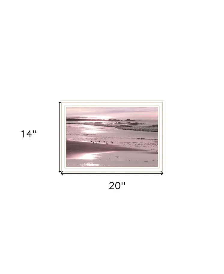 Breakfast On The Beach White Framed Print Wall Art