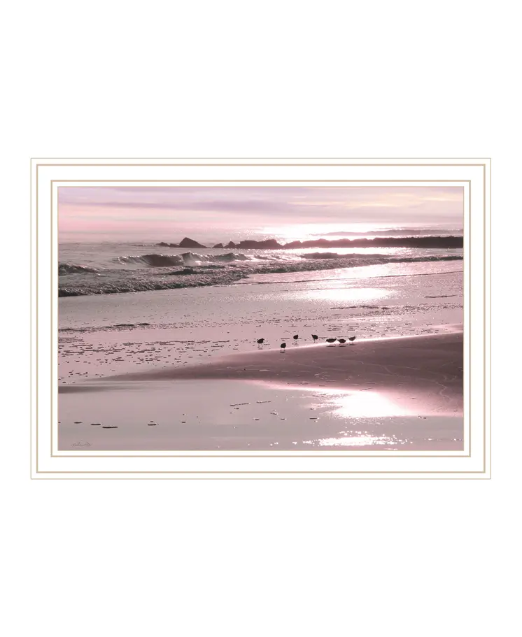 Breakfast On The Beach White Framed Print Wall Art