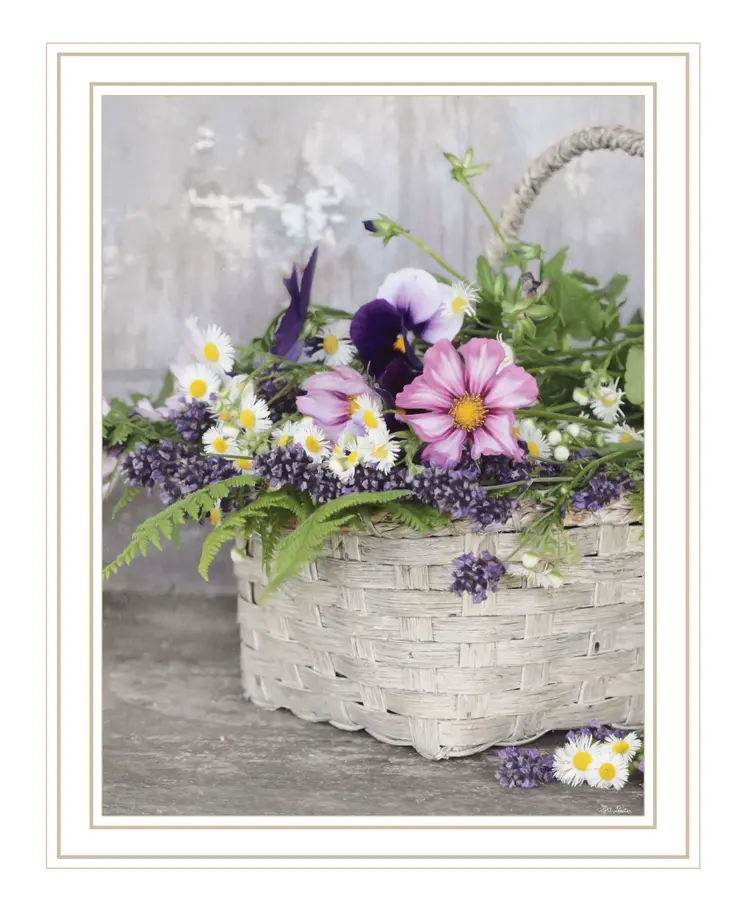 Fresh Garden Basket White Framed Print Wall Art