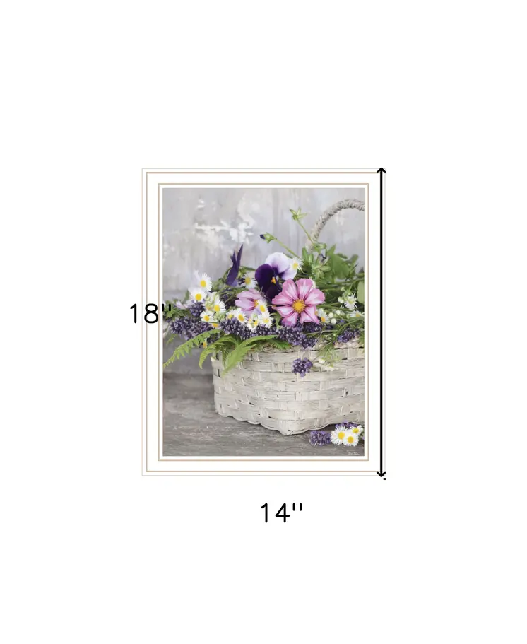 Fresh Garden Basket White Framed Print Wall Art