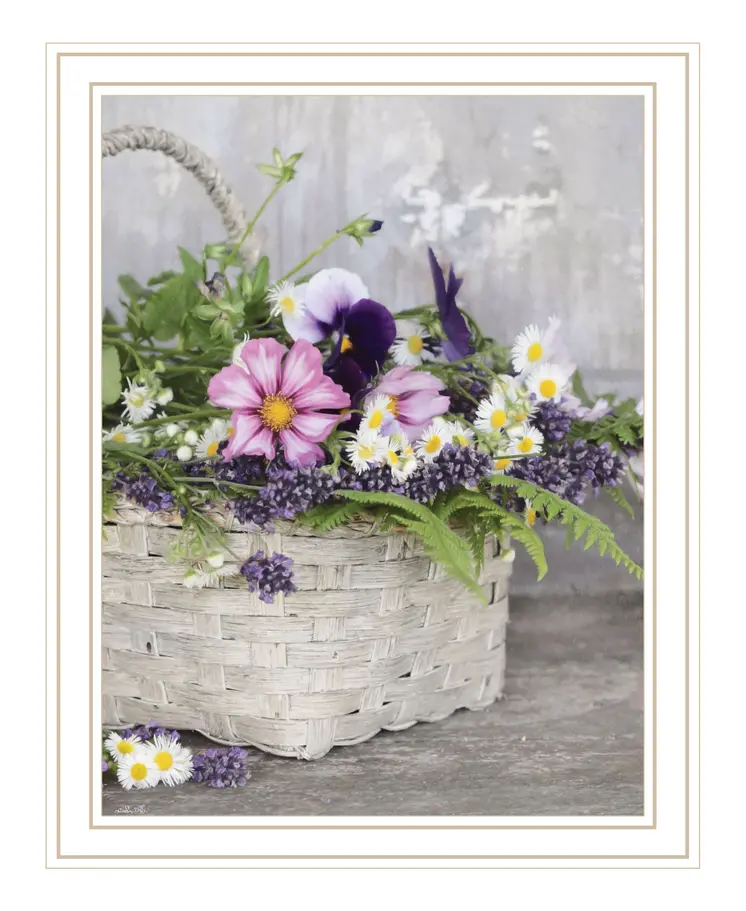 Fresh Garden Basket White Framed Print Wall Art