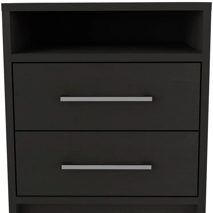 Two Piece Black and Gray Bedroom Set