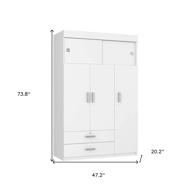 Two Piece White and Natural Bedroom Set