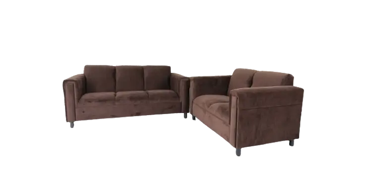 Two Piece Dark Brown Five Person Seating Set