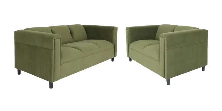 Two Piece Green Tufted Velvet Five Person Seating Set