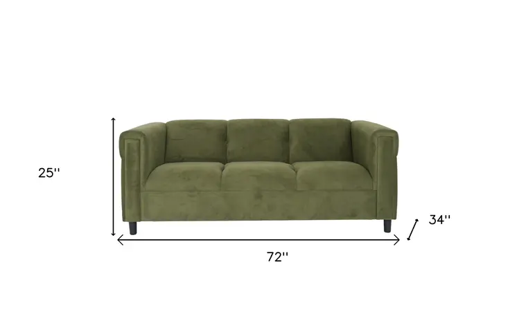 Two Piece Green Tufted Velvet Five Person Seating Set