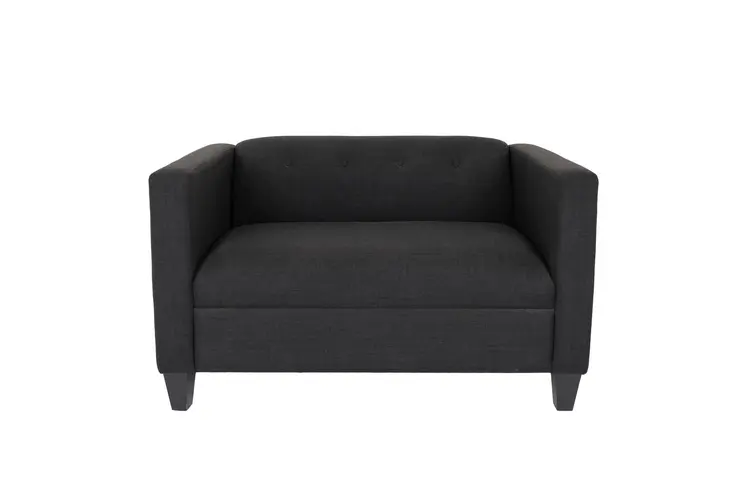 80" Black And Dark Brown Loveseat