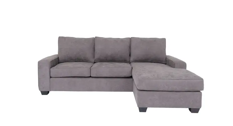 Gray Polyester Blend Stationary L Shaped Two Piece Corner Sectional