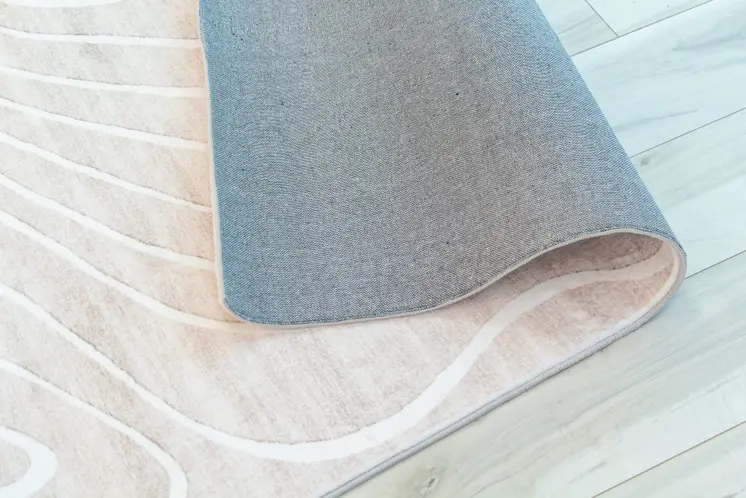 5' X 8' Beige and Ivory Abstract Distressed Area Rug