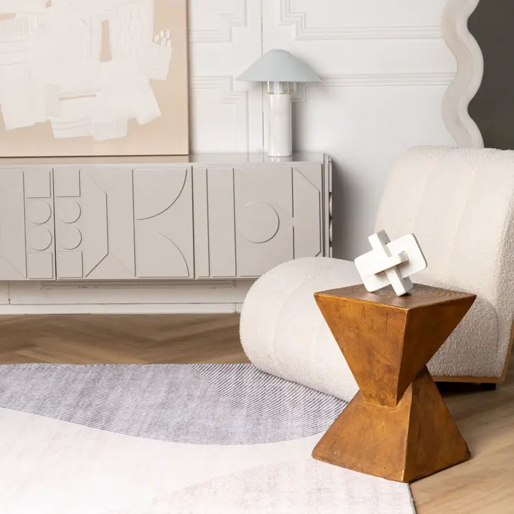 4' X 6' Beige and Brown Abstract Area Rug