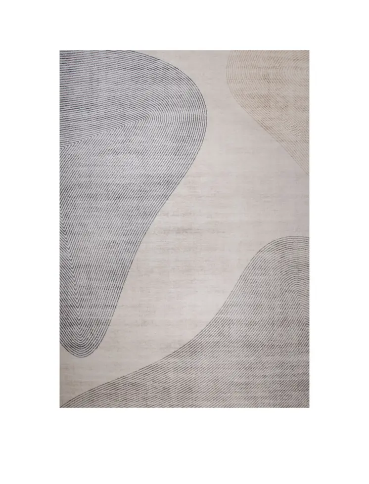 7' X 10' Beige and Brown Abstract Distressed Area Rug