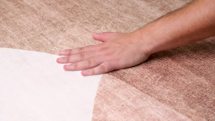 4' X 6' Beige and Green Abstract Distressed Area Rug