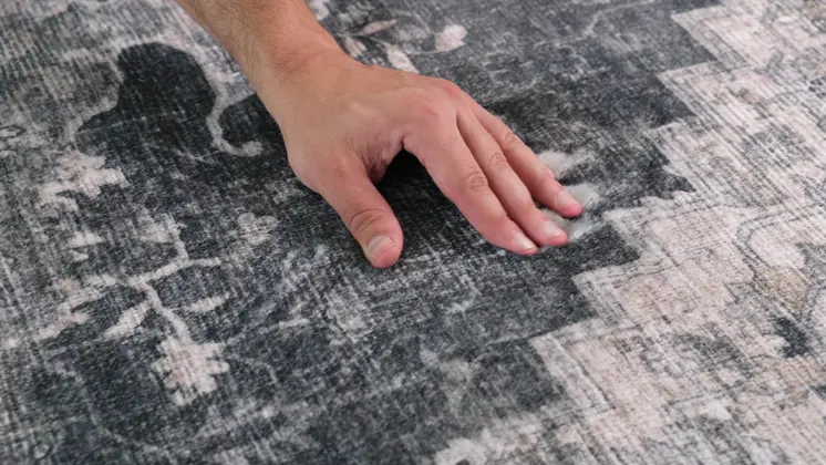 4' X 6' Black and Gray Oriental Area Rug