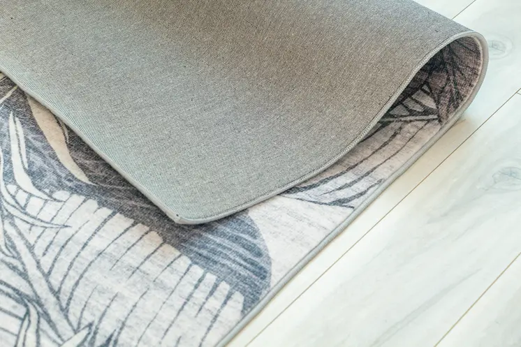 4' X 6' Gray and Brown Floral Distressed Area Rug