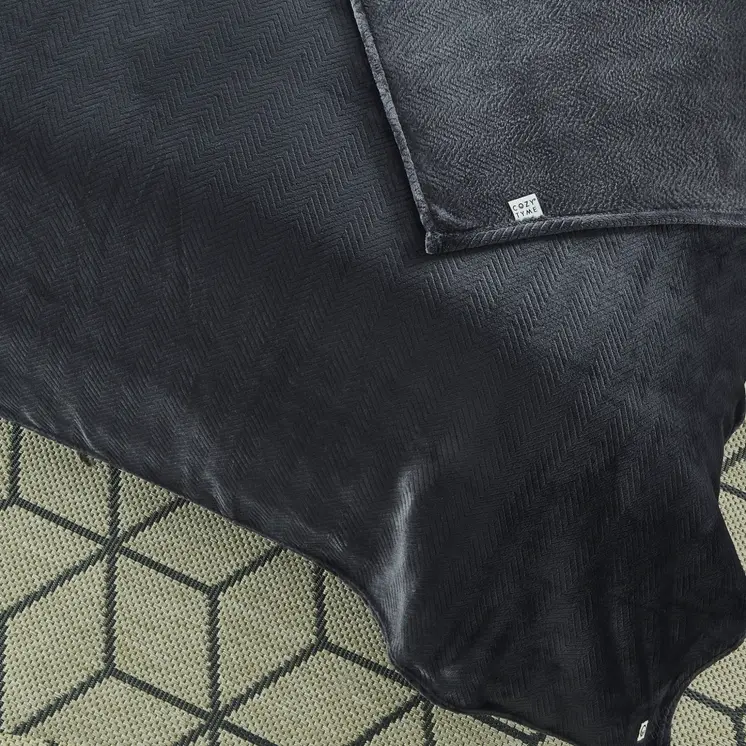 60" X 70" Dark Slate Gray Knitted Polyester Plush Throw Blanket