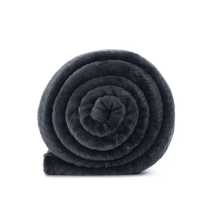 60" X 70" Dark Slate Gray Knitted Polyester Plush Throw Blanket