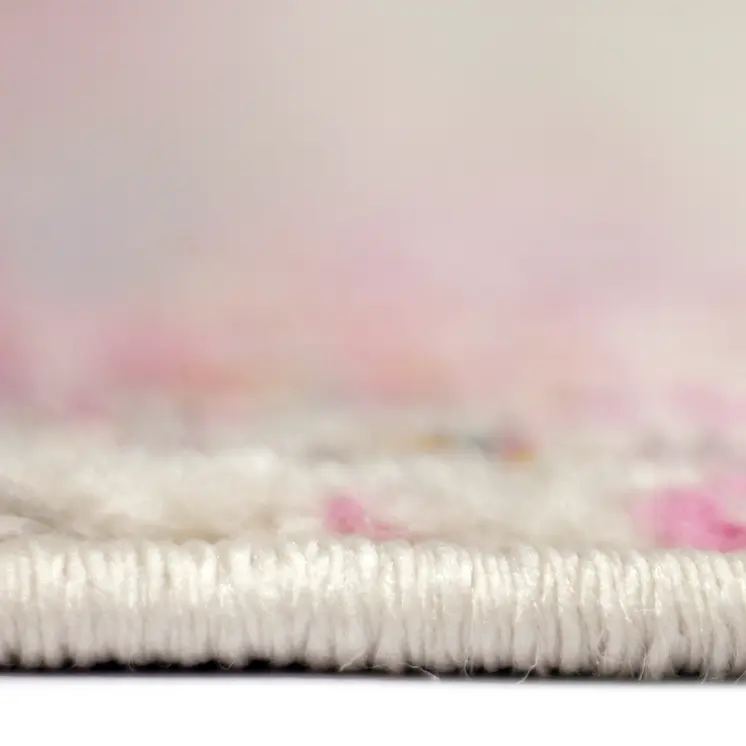 5' X 7' Pink and Orange Abstract Power Loom Area Rug