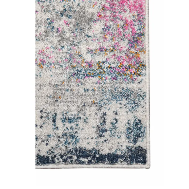 8' X 11' Pink and Orange Abstract Power Loom Area Rug