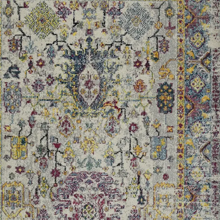 3' X 5' Gray Floral Power Loom Area Rug