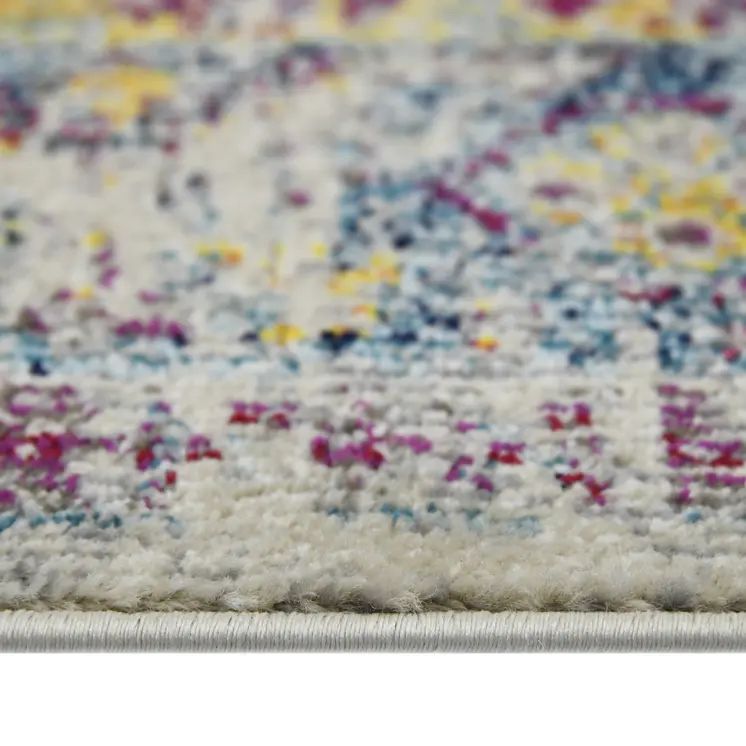 9' X 12' Gray Floral Power Loom Area Rug