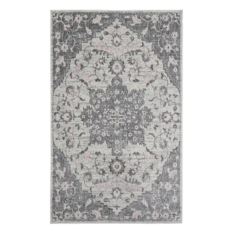 8' X 11' Gray Medallion Power Loom Area Rug