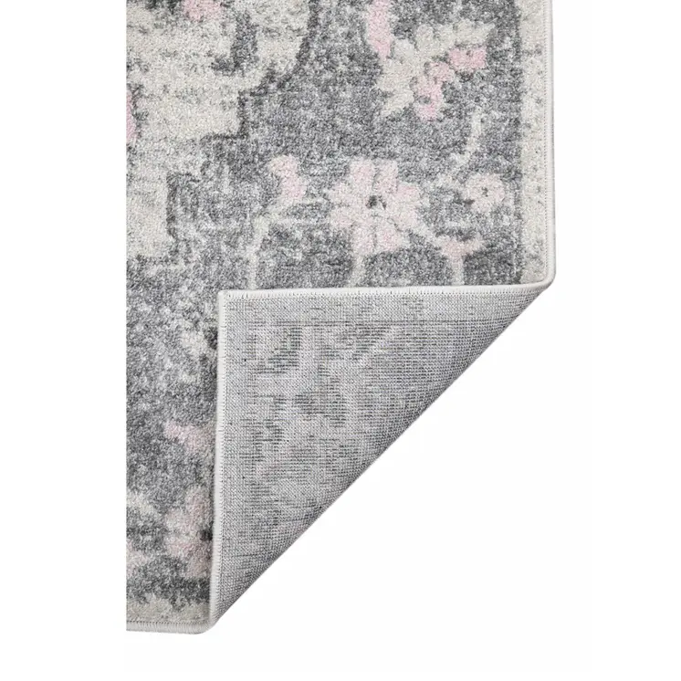 8' X 11' Gray Medallion Power Loom Area Rug