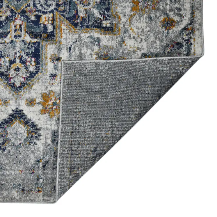 9' X 12' Gray Medallion Power Loom Area Rug
