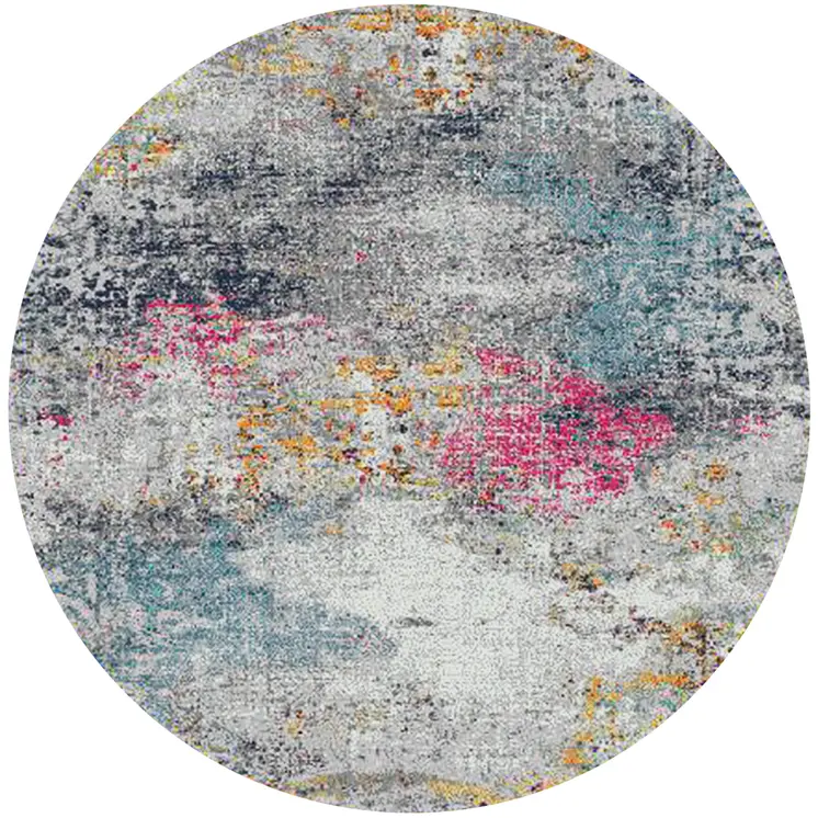 8' X 8' Blue Gray And Purple Area Rug