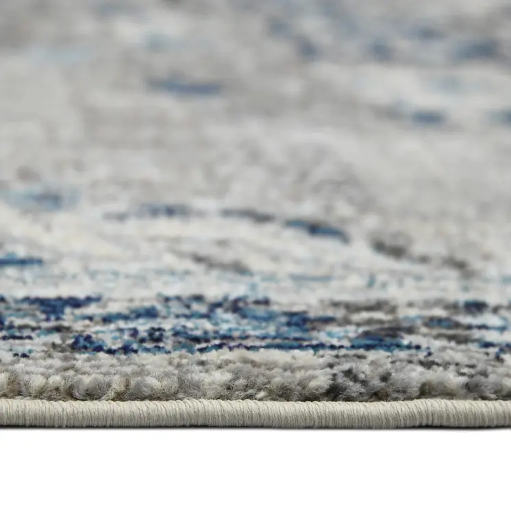 5' X 7' Teal Blue Medallion Power Loom Area Rug