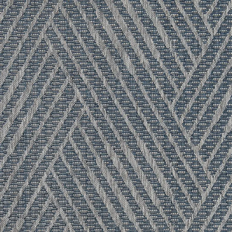 8' X 10' Gray and Blue Geometric Stain Resistant Indoor Outdoor Area Rug