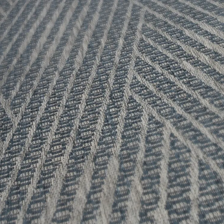 9' X 12' Gray and Blue Geometric Stain Resistant Indoor Outdoor Area Rug