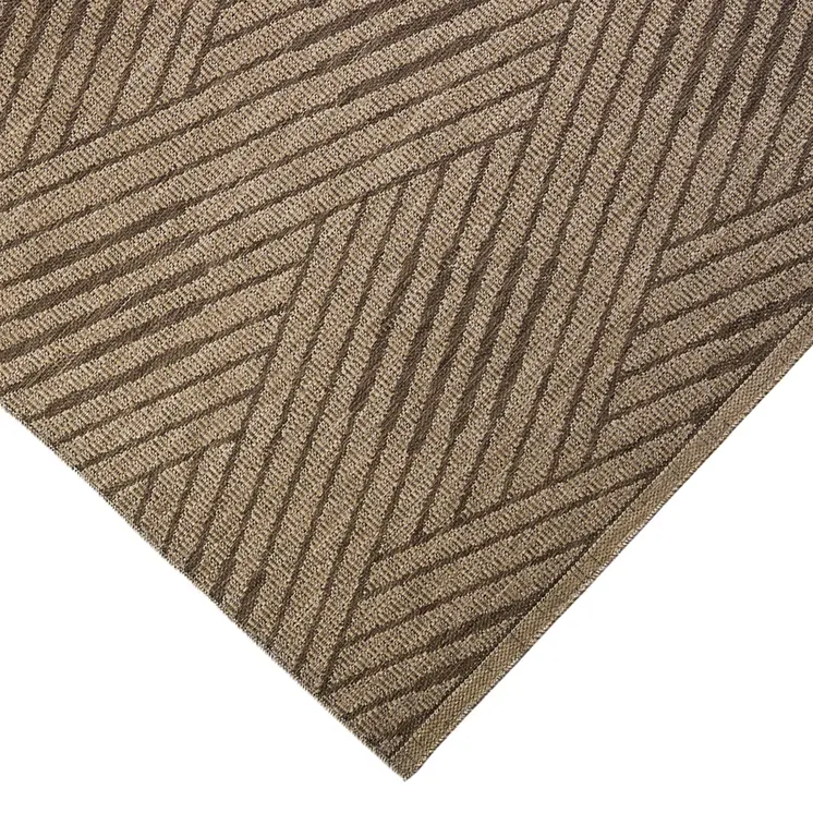 8' X 10' Beige Geometric Stain Resistant Indoor Outdoor Area Rug