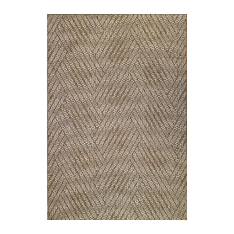 8' X 10' Beige Geometric Stain Resistant Indoor Outdoor Area Rug