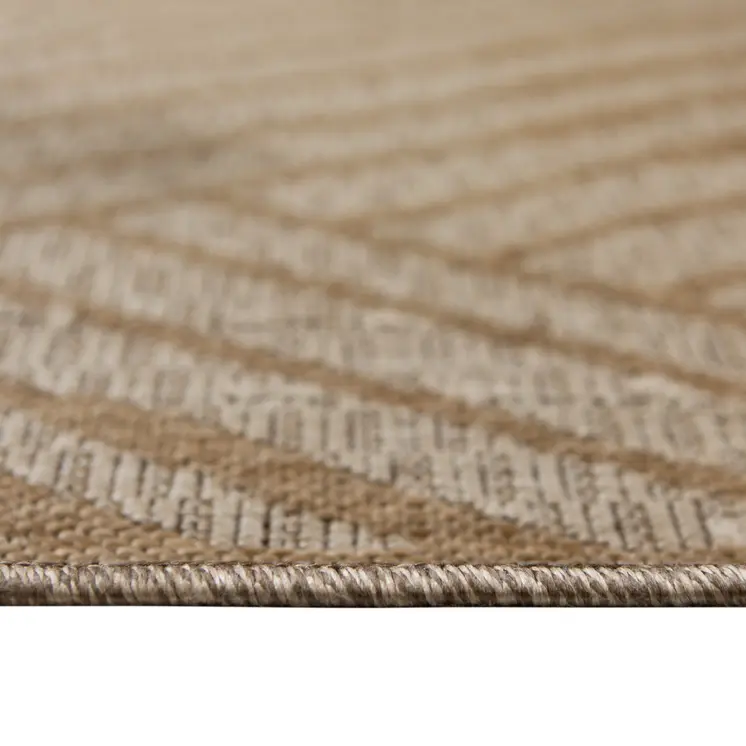 8' X 10' Beige Geometric Stain Resistant Indoor Outdoor Area Rug