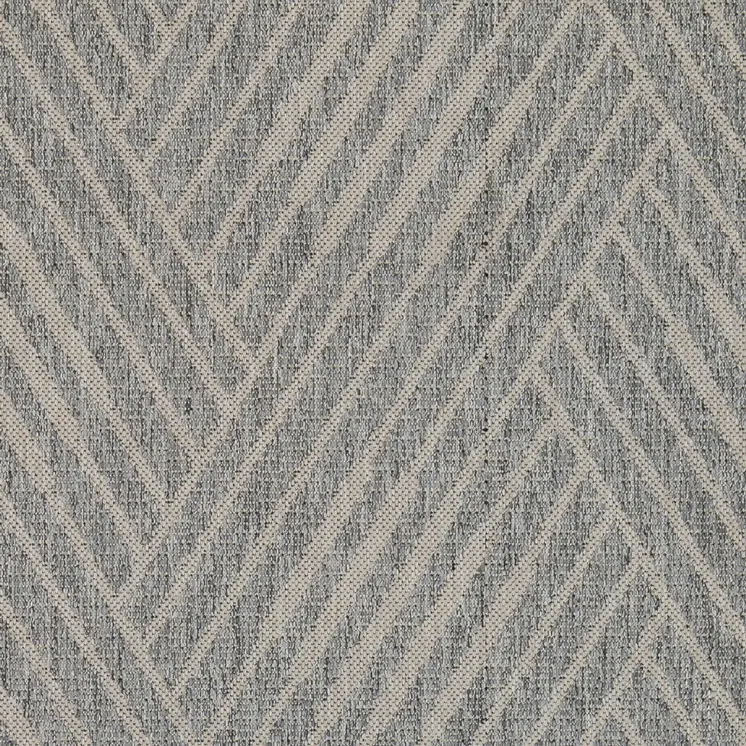 6' X 9' Gray Geometric Stain Resistant Indoor Outdoor Area Rug