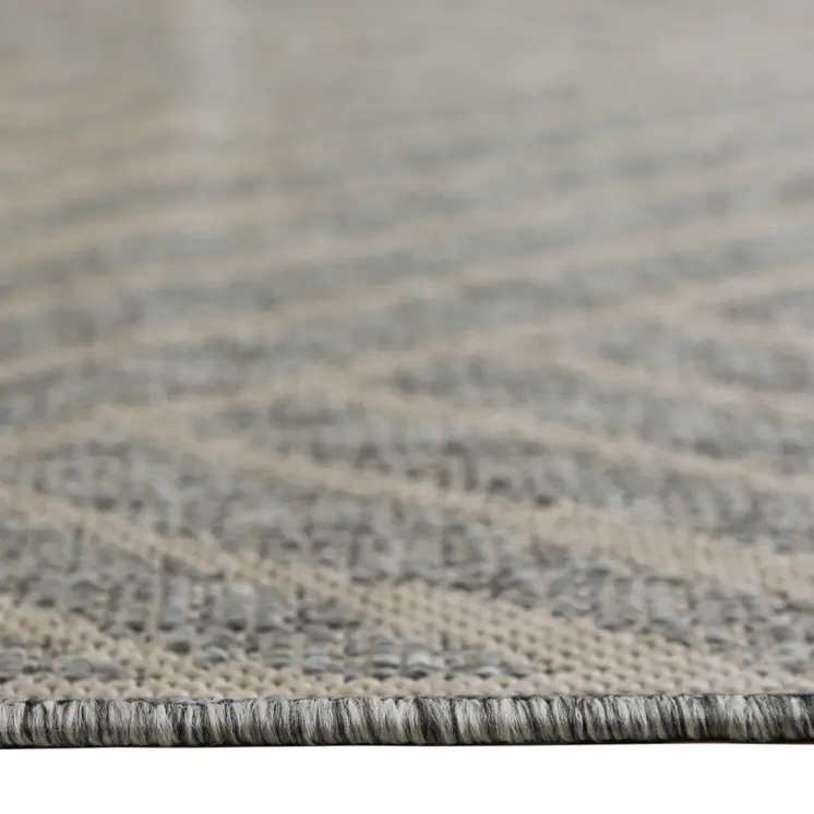 6' X 9' Gray Geometric Stain Resistant Indoor Outdoor Area Rug