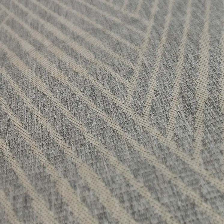 6' X 9' Gray Geometric Stain Resistant Indoor Outdoor Area Rug