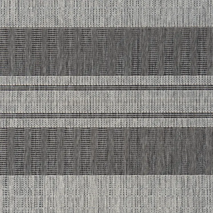 8' X 10' Blue and Gray Striped Stain Resistant Indoor Outdoor Area Rug