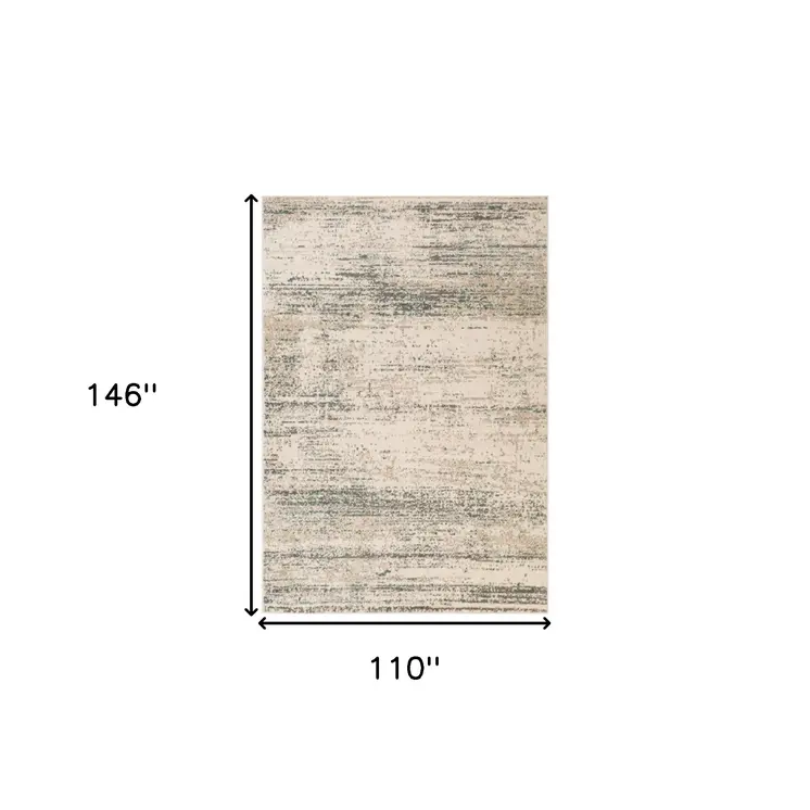 9' X 12' Gray and Ivory Abstract Power Loom Area Rug