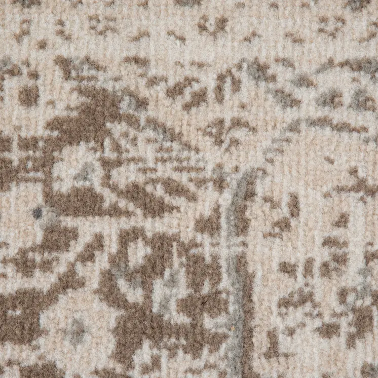 5' X 8' Gray and Light Cream Medallion Power Loom Area Rug