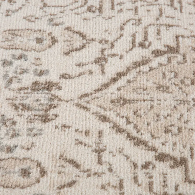 5' X 8' Gray and Light Cream Medallion Power Loom Area Rug