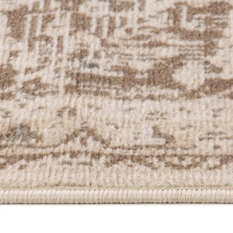 8' X 10' Gray and Light Cream Medallion Power Loom Area Rug