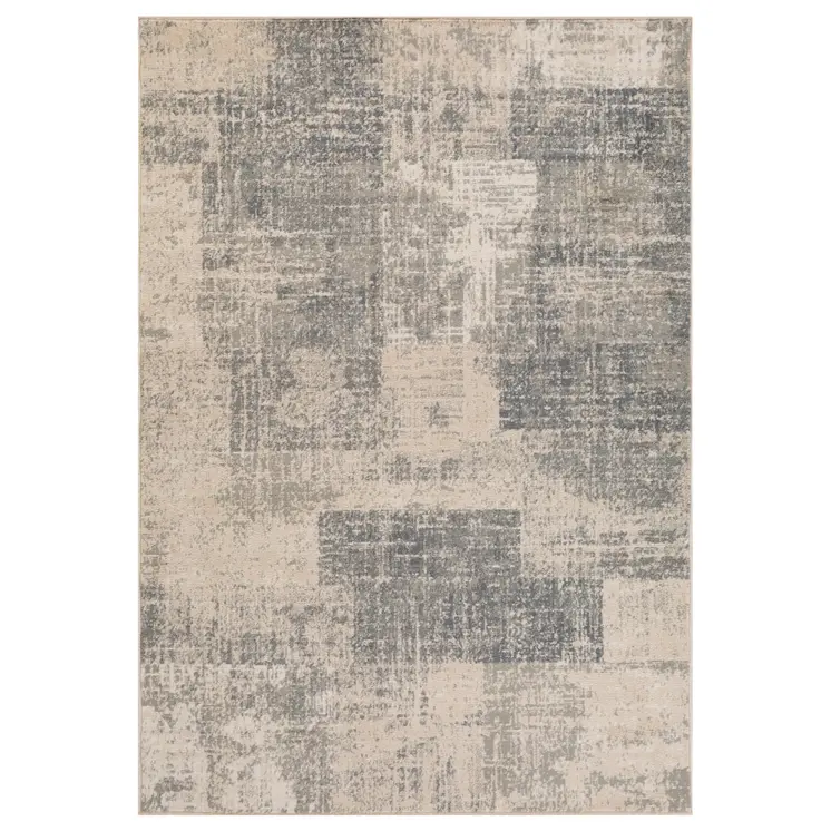9' X 12' Gray and Light Blue Abstract Power Loom Area Rug