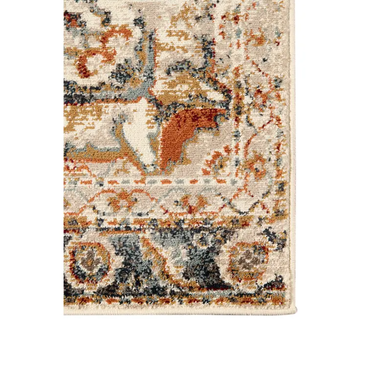 8' X 10' Ivory Tan and Gold Medallion Power Loom Area Rug