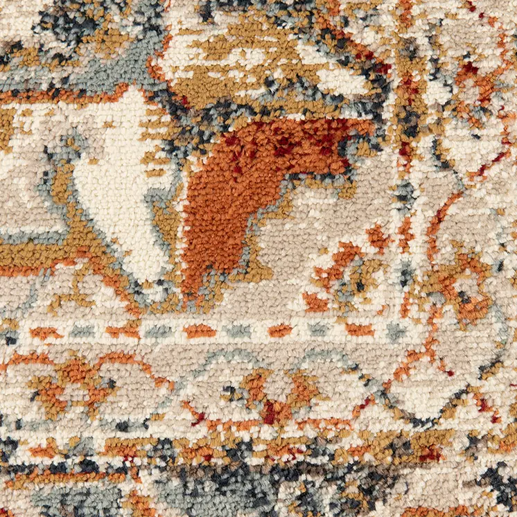 9' X 12' Ivory Tan and Gold Medallion Power Loom Area Rug