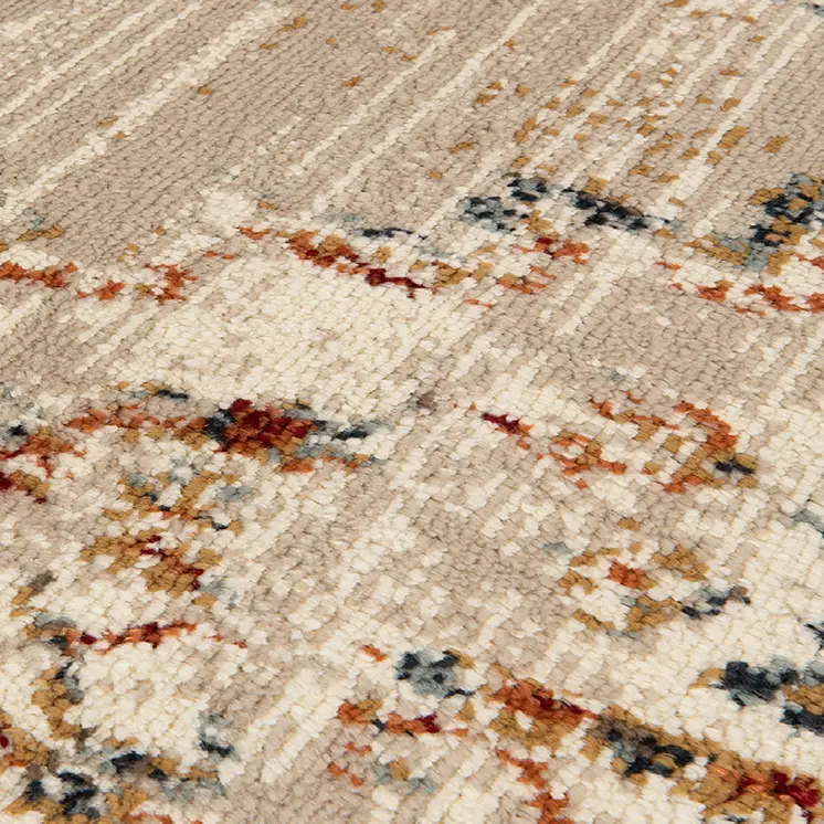 9' X 12' Ivory Tan and Gold Medallion Power Loom Area Rug