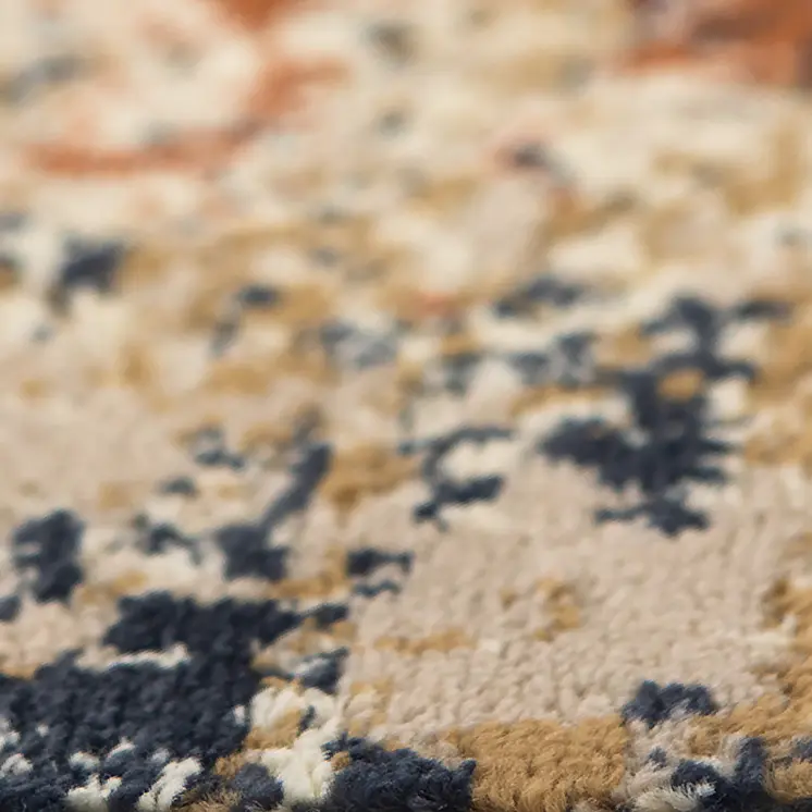 9' X 12' Orange and Black Abstract Power Loom Area Rug