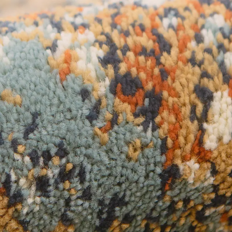 5' X 8' Tan Orange and Gray Abstract Power Loom Area Rug