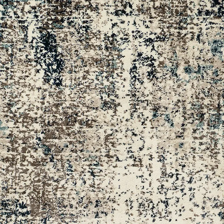 8' X 10' Ivory Blue and Gray Abstract Power Loom Area Rug